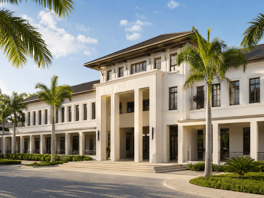 Fassade einer German European School in Asien
